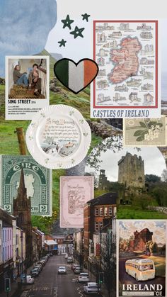 a collage of pictures with different locations and things to see in ireland on them