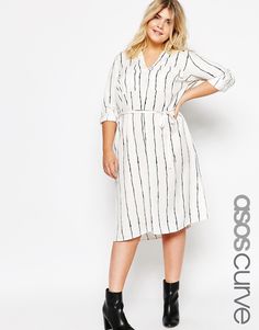 Image 1 of ASOS CURVE Patch Pocket Grandad Collar Shirt Dress Grandad Collar Shirt, Collar Shirt Dress, Plus Size Dresses For Women, Sewing Alterations, Collared Shirt Dress, Thanks For Your Support, Shirt Dress Style