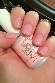 The longest wearing natural nail polish and nail care treatments. Ibd Nail Colors Gel Polish, Seashell Pink Nails, Ibd Gel Polish Colors, Sally Hansen Gel Nail Polish, Mani Pedi Colors, Sally Hansen Gel Nails, Pedi Colors, Pink Shellac, Chrome Nails Art