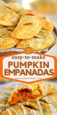 easy to make pumpkin empanadas with the title overlay