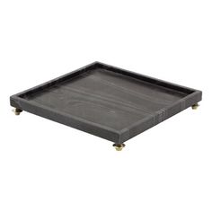 a black tray with wheels on the bottom and one side is empty, but it's not in use