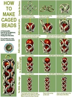 the instructions for how to make caged beads are displayed on a cell phone screen