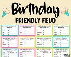 a birthday calendar is shown with the words,'happy birthday friendly fed '