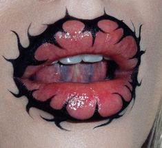 dm for credit or removal Wonderskin Lip, Metal Makeup, Goth Eye Makeup, Punk Makeup, Rave Makeup