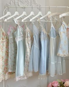 Cute Pajamas, Princess Aesthetic, Clothes Rack, Vintage Lingerie, Blue Aesthetic, The Clothes, Girly Things, Pretty Dresses