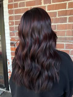 Cocoa Cinnamon Hair Color Brunettes, Chocolate Cherry Highlights On Black Hair, Dark Hair With Undertones, Violet Undertones Hair Dark Brown, Dark Brown Red Tint Hair, Dark Cherry Highlights On Brown Hair, Dark Hair Cherry Highlights, Summer Bronze Hair, Dimensional Brunette With Red