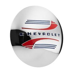 the chevrolet emblem is shown in red, white and blue