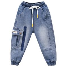 Mqtime Korean Children Jeans Pants Cotton Blue Denim Pants Legs Spring – mqtime Kids Jeans Boys, Kids Denim Jeans, Boys Denim Jeans, Denim Pants Fashion, Teen Clothes, Blue Denim Pants, Boys Denim, Overalls Pants