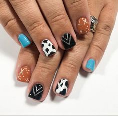 Cowgirl Nails, Concert Nails, Boho Nails, Turquoise Nails