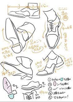 an image of various shoes that are drawn on paper