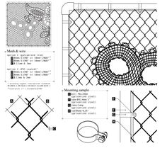 the diagram shows how to make a decorative fence with lattices and wire, as well as instructions on how to use it