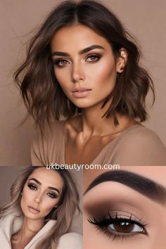 19 Amazing Makeup Ideas for Brown Eyes Plus Tutorials Smoky Eyes For Brown Eyes, Black Dress Makeup Ideas Brown Eyes, Make Up For Dark Brown Eyes, Photo Shoot Makeup Ideas, Jewelry For Black Dress, Dark Brown Eyes Makeup, Wedding Guest Makeup Brown Eyes, Nighttime Makeup, Makeup Ideas For Brown Eyes