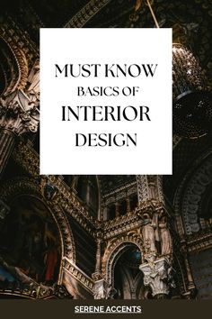 the front cover of a book with text that reads must know basics of interior design