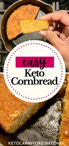 easy keto cornbrea Low Carb Cornbread Recipe, Keto Cornbread Recipe, Low Carb Cornbread, Diet Bread, Christmas Keto, Cornbread Easy, Lowest Carb Bread Recipe, Keto Breads