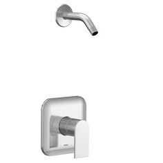 the shower faucet is shown in stainless steel and features an adjustable handle for easy access