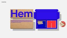 an image of a box with some items in it and the word hem on top