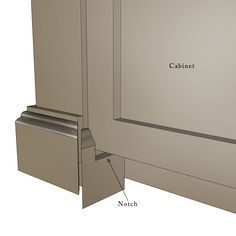 an image of the corner of a cabinet with its door open and labeled parts labelled