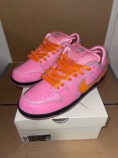 Pinterest Swag Sneakers, The Powerpuff, Powerpuff Girls, Blossom, Size 10, Nike, For Sale