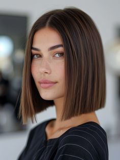 47 Stunning Rich Brunette Hair Color Ideas for Every Style Rich Brunette Hair Color, Subtle Brunette Highlights, Deep Brunette, Rich Brunette Hair, Brunette Hair Color Ideas, Warm Brown Hair, Brunette Bob, Rich Brunette