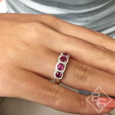 Simon G. Five Stone Ruby & Diamond Halo Anniversary Ring G Ring, Ancient Names, Jewelry Appraisal, Tax Free, July Birthstone, Pretty Rings, Ruby Diamond, Sapphire Jewelry, Diamond Fashion