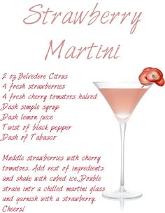 the strawberry martini recipe is ready to be eaten