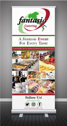 a roll up banner for a catering event