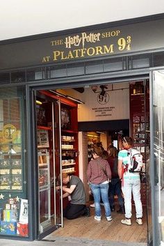 the harry potter shop at platform 9 is open for business and visitors to view it