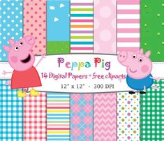 peppa pig digital paper pack