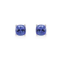 14K White Gold Effy Stud Earrings with 0.95 Carats (total weight) of Tanzanite. The earrings measure approximately 3/16" in width. Tanzanite Studs, White Gold, Stud Earrings, Gold, White