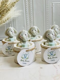 baby shower favors with elephants in small cups