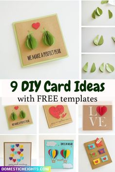 9 diy card ideas with free templates