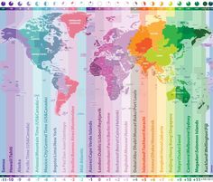 the world map with all countries in rainbow colors