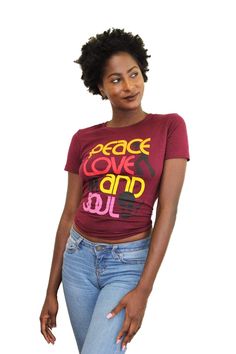 The ‘70s was a time for progression, rebellion, and happy vibes. The premiere of Soul Train had us ready to stay on the “hippest trip in America.” While your trip down the soul train line might’ve ended, this tee will keep you busting a move through the crowd until you can’t do the hustle any more. Made of soft, 100% combed cotton. Choose Ladies Fit for a slimmer form-fitting silhouette Choose Unisex Fit for a relaxed, more forgiving fit. Also great if you like altering your tees. African American Women Fashion, Kids Kaftan, Pretty Brown Eyes, Bust A Move, Still I Rise, Soul Train, Food T, Happy Vibes, The Hustle