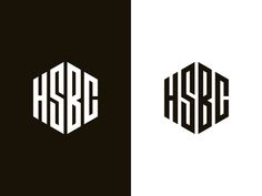 two monogrammed logos with the letters h and b