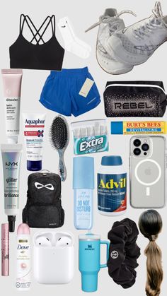 the contents of a woman's travel bag