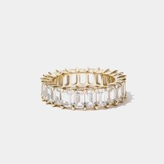 Kane Gold Emerald Cut Eternity Ring Jooel Emerald Cut Wedding Band, Emerald Cut Eternity Band, Emerald Eternity Ring, Infinity Band Ring, Engagement Ring For Him, Silver Eternity Ring, Expensive Rings, Eternity Ring Gold, Cheap Rings