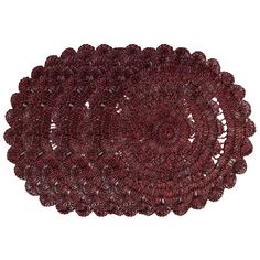 red placemats on a white background