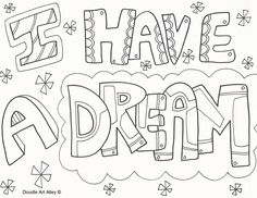 an adult coloring page with the words be have a dream written in black and white