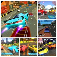 an image of some cars driving on the road in real car racing 3d simulators