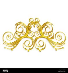 gold filigreet with swirls and scrolls on white background stock photo, images and