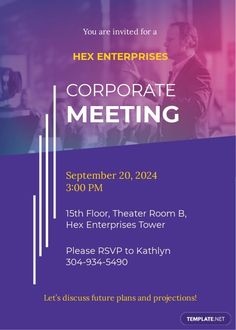 an event poster for corporate meeting