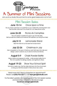 the summer of mini lessons flyer