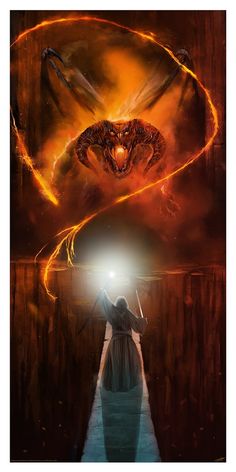 Gandalf Balrog, Balrog Of Morgoth, Rings Tattoo, Beau Film, Hobbit Art, The Fellowship Of The Ring