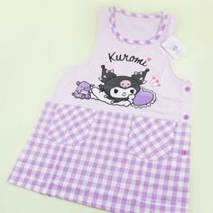 Kuromi & Baku Hearts Apron - Blippo Kawaii Shop Casual Cotton Apron With Pockets, Sleeveless Cotton Apron With Pockets, Kawaii Apron, Kuromi And Baku, Doing The Dishes, Cute Apron, Kitty Items, Cute Aprons, Hello Kitty Items