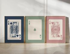 Ace, King and Queen Playing Cards Wall Art Set of 3 Prints, Digital Preppy Art, Pink & Sage Printable Art, Midcentury Trendy Retro Posters - Etsy King And Queen Card Art, King And Queen Wall Art, Playing Card Wall Art, Playing Card Poster, Preppy Art, King Of Spades, Aesthetic Prints, Queen Poster, Dorm Art