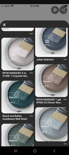 an image of some paint colors on a cell phone with the caption's description below