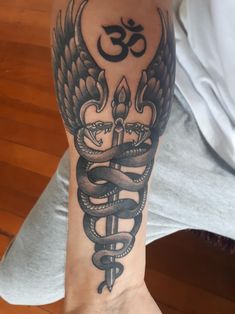 Medical Staff Tattoo, Cadeusus Tattoo, Spirituality Tattoos, Hermes Tattoo, Church Tattoo, Traditional Eagle Tattoo, Ems Tattoos