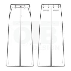 Loose Fit Flat Front Pants Vector Flat Technical Drawing Illustration Blank Streetwear Mock-up Template Tech Pack CAD Baggy Streetwear Editable Loose Fit Wide Leg Archive Y2K Chino Trousers Bottoms Baggy Pants Sketch, Pants Flat Drawing, Pant Flat Sketch, Pant Template, Baggy Jeans Drawing, Pants Technical Drawing, Baggy Pants Drawing, Jean Drawing, Pants Template