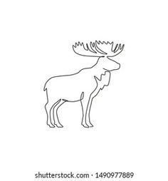 the outline of a moose's head on a white background