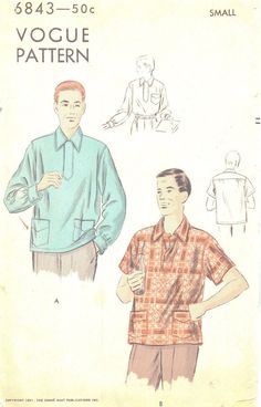 an image of a man's shirt and shorts sewing pattern